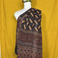 Ajrakh Linen Dupatta black 