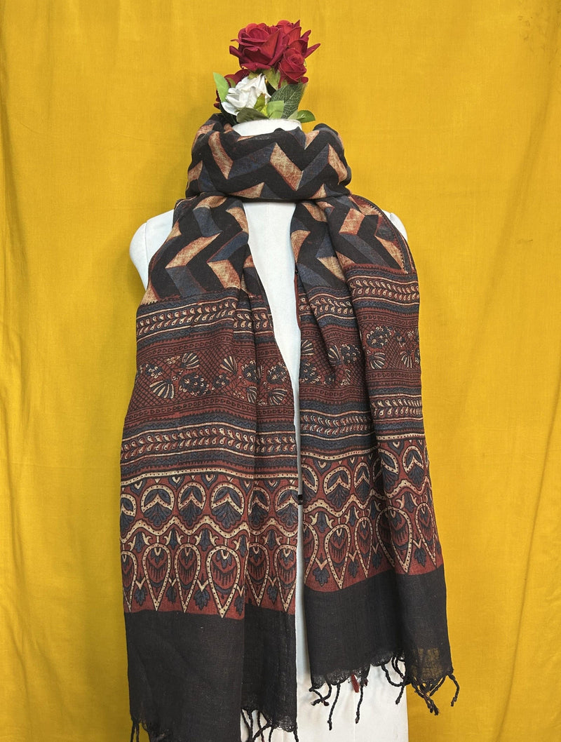 Ajarakh Linen Dupatta