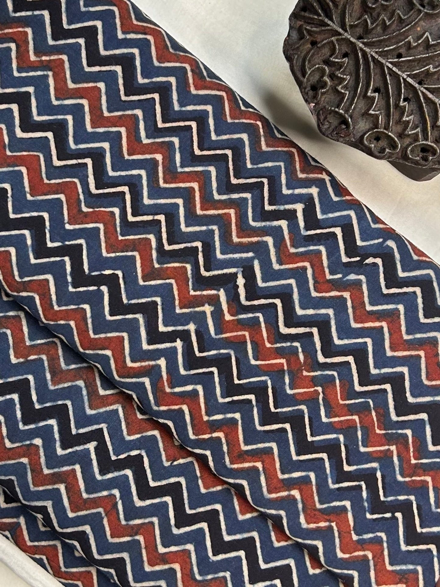 Ajrakh Handblock Printed Cotton Fabric