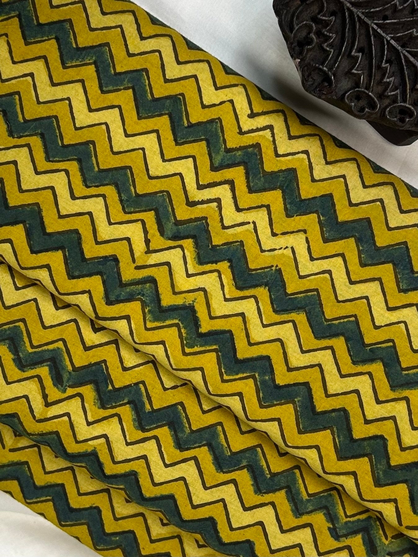 Ajrakh Handblock Printed Cotton Fabric
