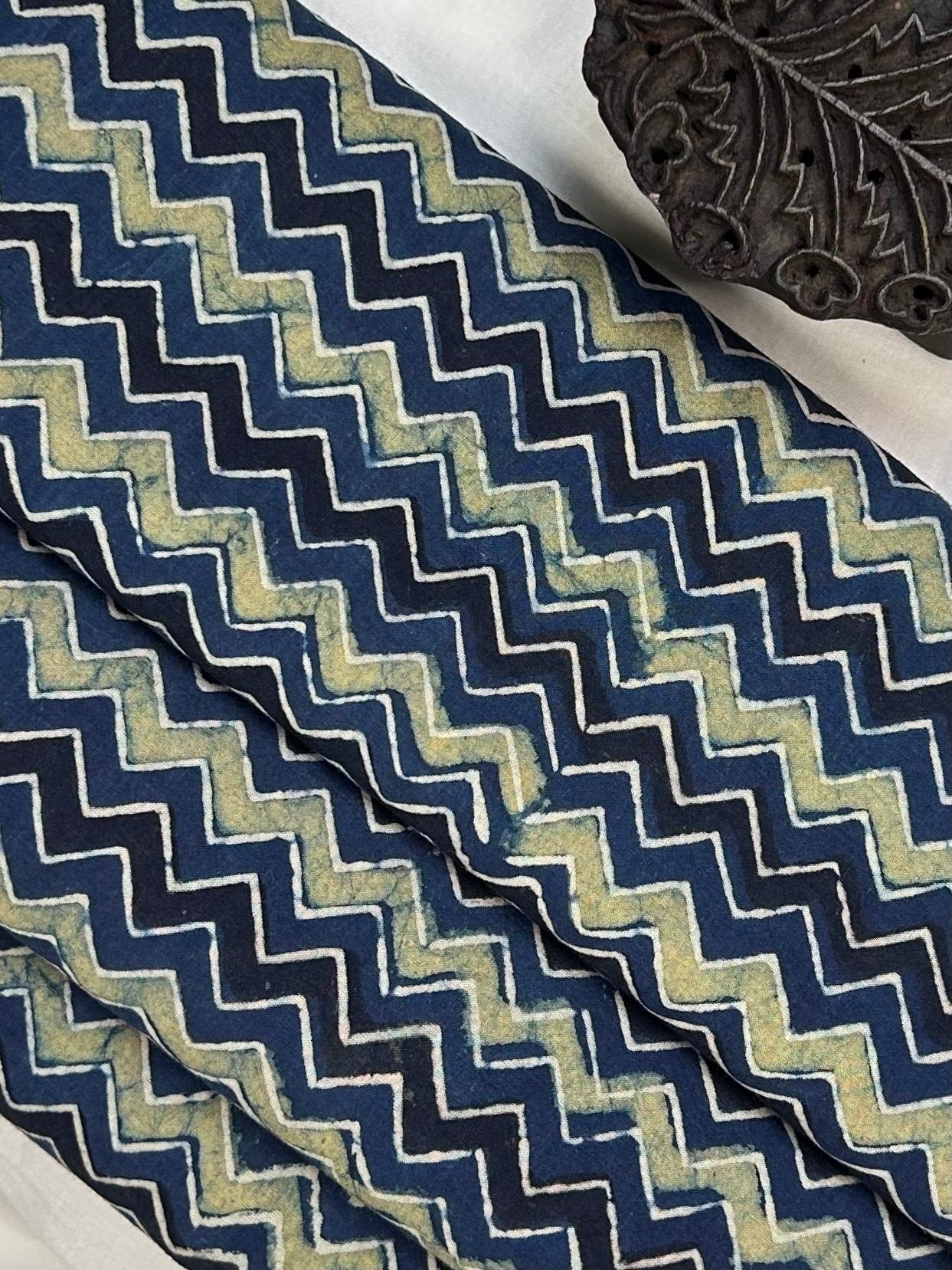 Ajrakh Handblock Printed Cotton Fabric