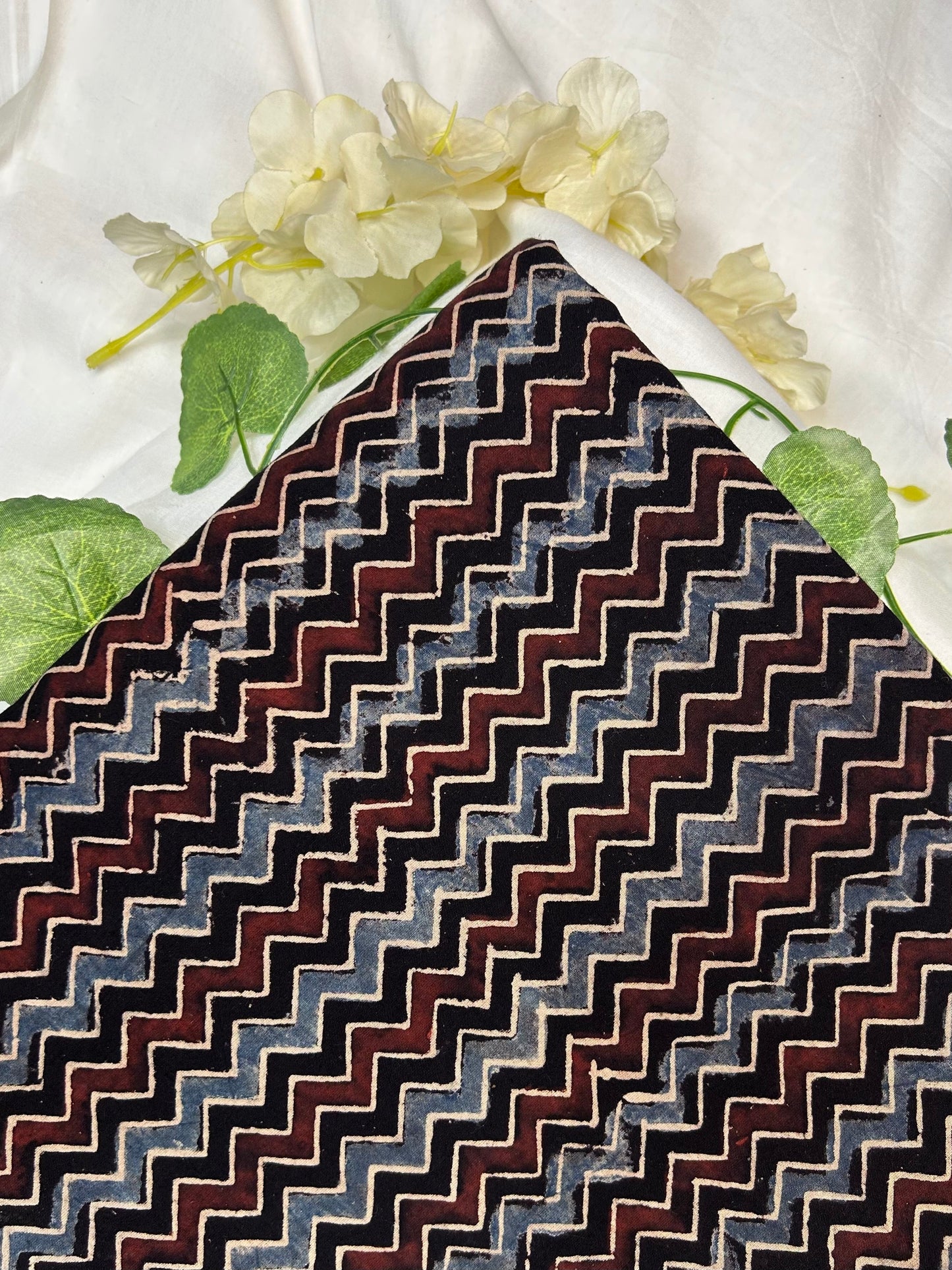 Ajrakh Handblock Printed Cotton Fabric
