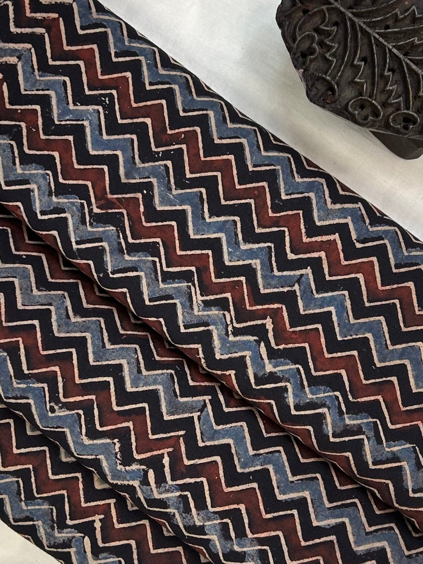 Ajrakh Handblock Printed Cotton Fabric