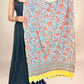 Off White Anokhi Handblock Printed Cotton Dupatta