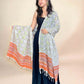 White Anokhi Handblock Printed Cotton Dupatta