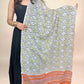 White Anokhi Handblock Printed Cotton Dupatta