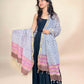 Off White Anokhi handblock printed cotton dupatta