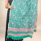 Teal Green Anokhi handblock printed cotton dupatta