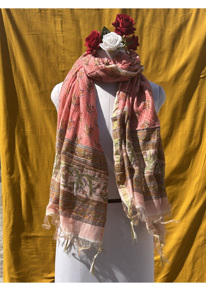 Anokhi Cotton Chanderi Handblock Printed Dupatta