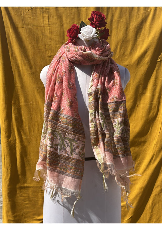 Anokhi Cotton Chanderi Handblock Printed Dupatta