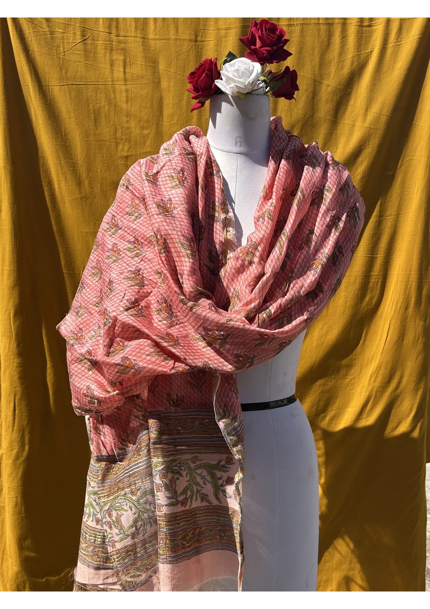 Anokhi Cotton Chanderi Handblock Printed Dupatta