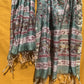 Premium Chanderi Dupatta for Women in Green Ethnic Pattern with Tassels