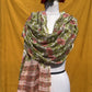 Green Floral Anokhi Chanderi Dupatta with Traditional Handblock Print