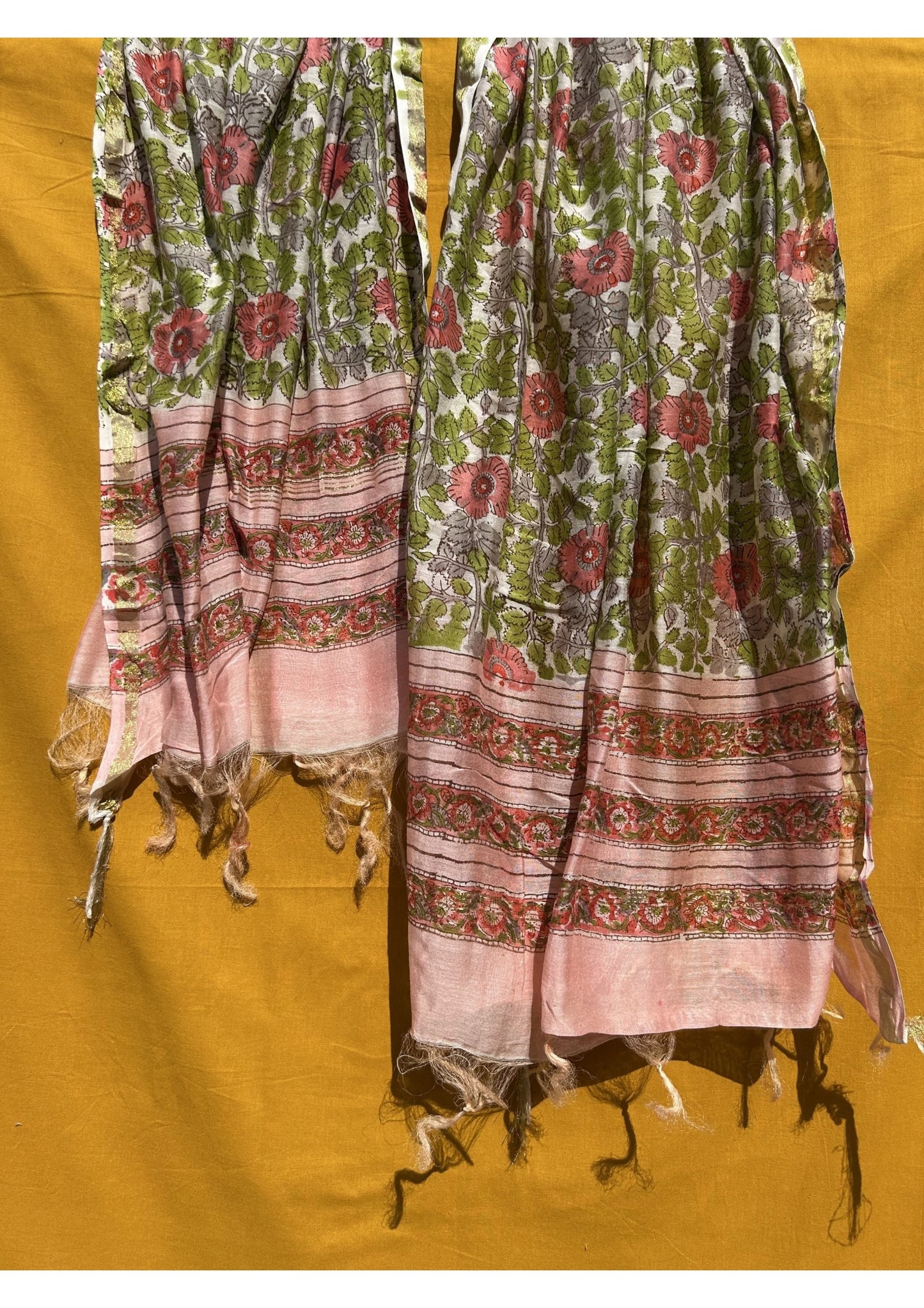 Anokhi Cotton Chanderi Handblock Printed Dupatta
