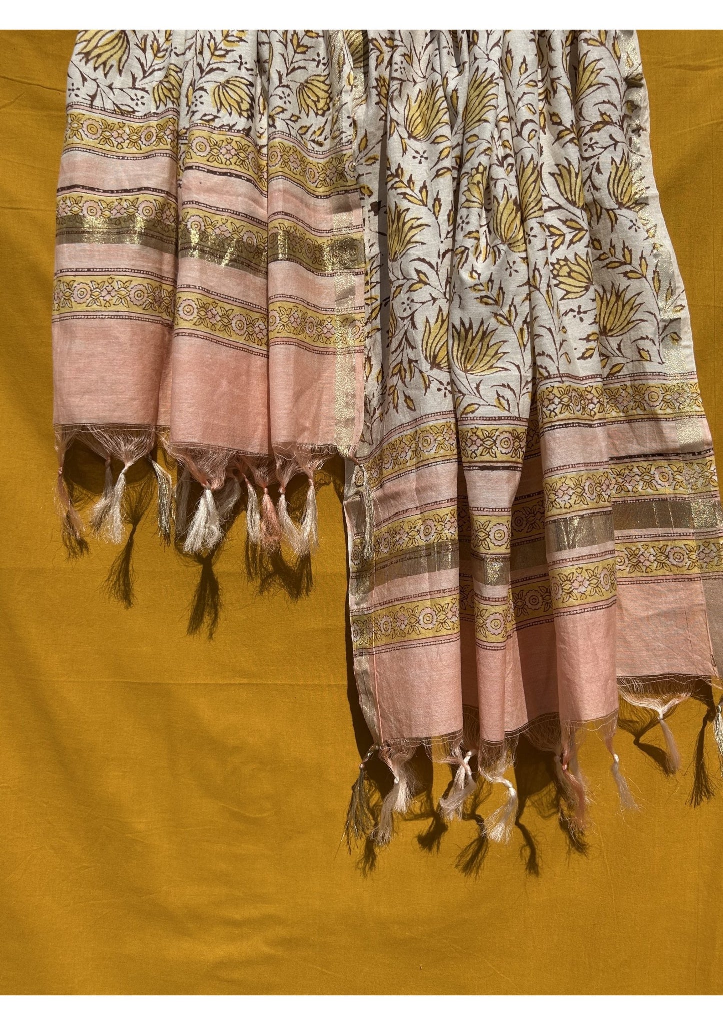 Anokhi Cotton Chanderi Handblock Printed Dupatta
