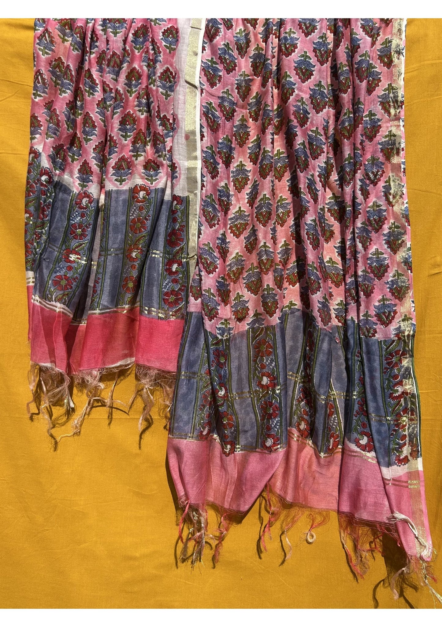 Anokhi Cotton Chanderi Handblock Printed Dupatta