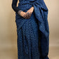 Assam Silk Handblock Printed Saree Blue