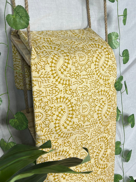 Multicolor Bagru Print Fabrics | Mustard