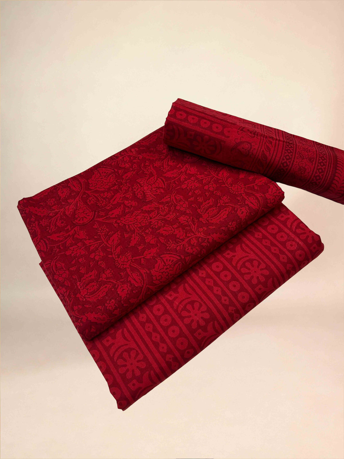 Multicolor Banjara Handblock Printed Cotton Suit Set | MADDER RED