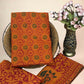 Rust Orange Banjara Handblock Printed Cotton Suit Set