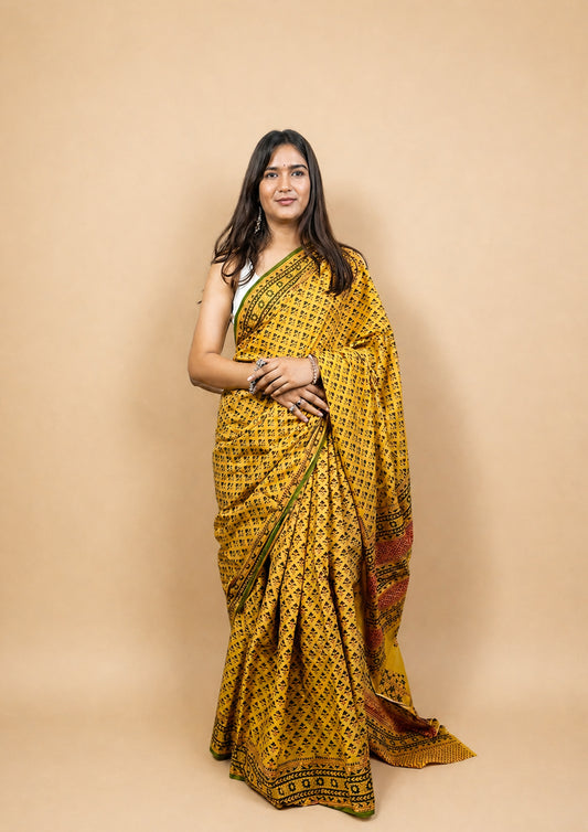 Banjara Handblock Printed Cotton Saree

