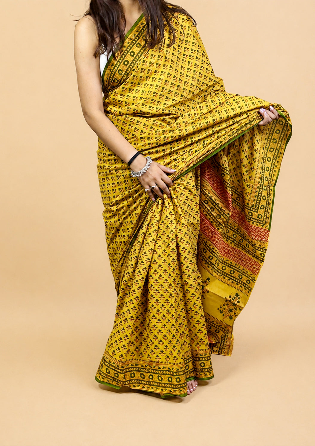 Banjara Handblock Printed Cotton Saree
