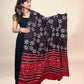 Black And Maroon Handblock Printed Cotton Dupatta