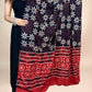 Black And Maroon Handblock Printed Cotton Dupatta