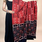 Black And Maroon Handblock Printed Cotton Dupatta