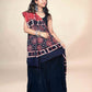 Black And Maroon Handblock Printed Cotton Dupatta