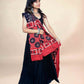Black And Maroon Handblock Printed Cotton Dupatta