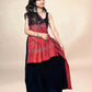 Black And Maroon Handblock Printed Cotton Dupatta