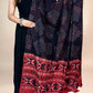 Black And Maroon Handblock Printed Cotton Dupatta