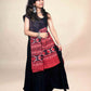 Black And Maroon Handblock Printed Cotton Dupatta