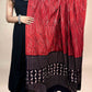 Black And Maroon Handblock Printed Cotton Dupatta