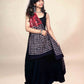 Black And Maroon Handblock Printed Cotton Dupatta