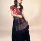 Black And Maroon Handblock Printed Cotton Dupatta