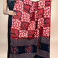 Black And Maroon Handblock Printed Cotton Dupatta