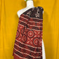 Black And Maroon Handblock Printed Cotton Dupatta