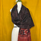 Black and Maroon Handblock Printed Cotton Dupatta with Traditional Motif