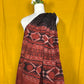 Black and Maroon Cotton Dupatta with Geometric Print