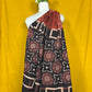 Black and Maroon Cotton Dupatta with Traditional Motif