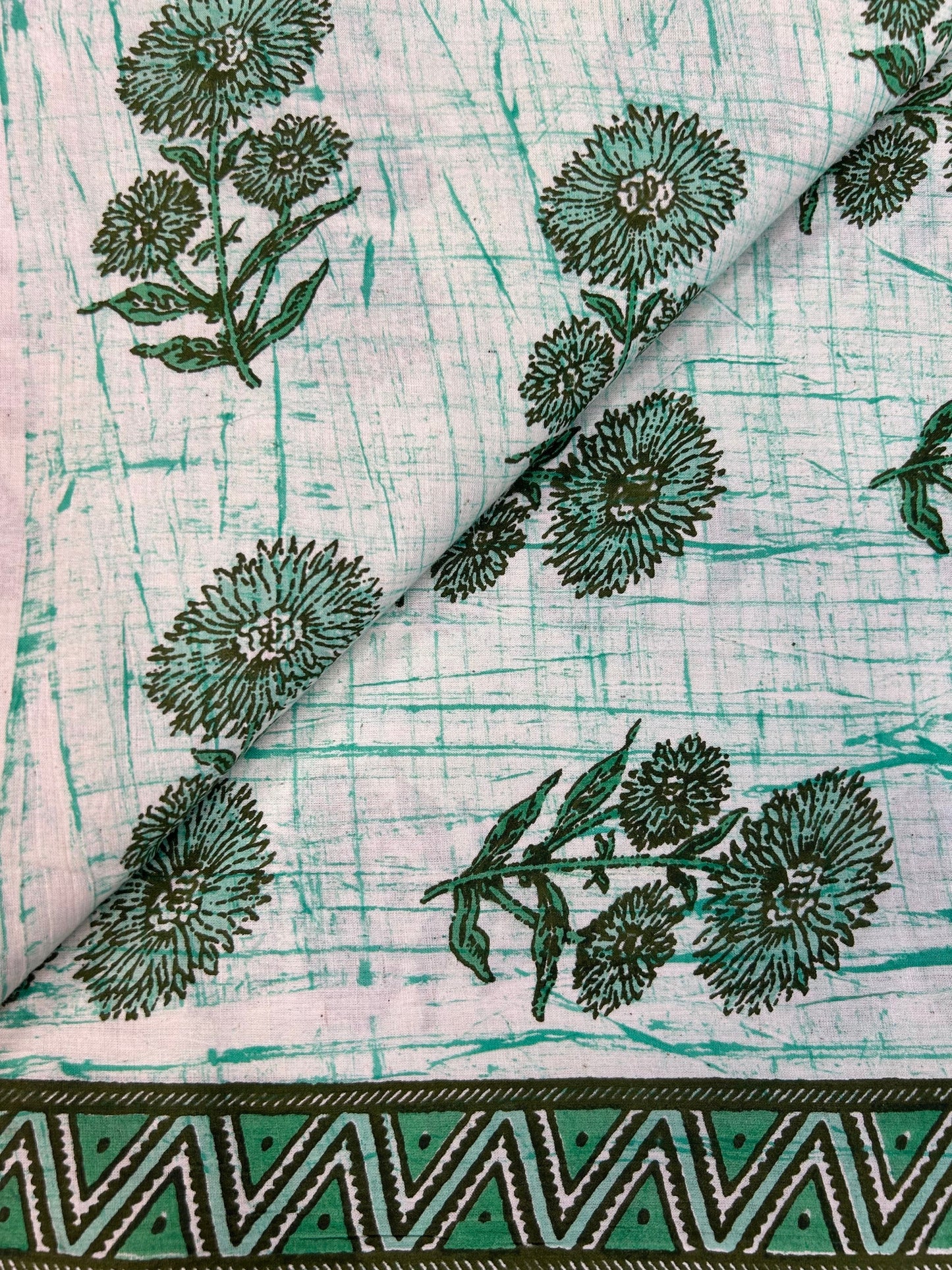 Brush Hand Block Printed fabric