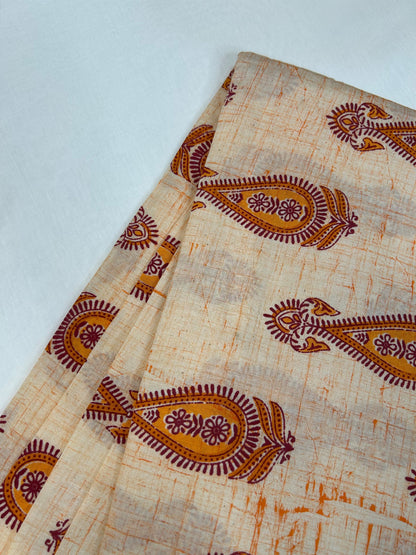 Brush Hand Block Printed fabric