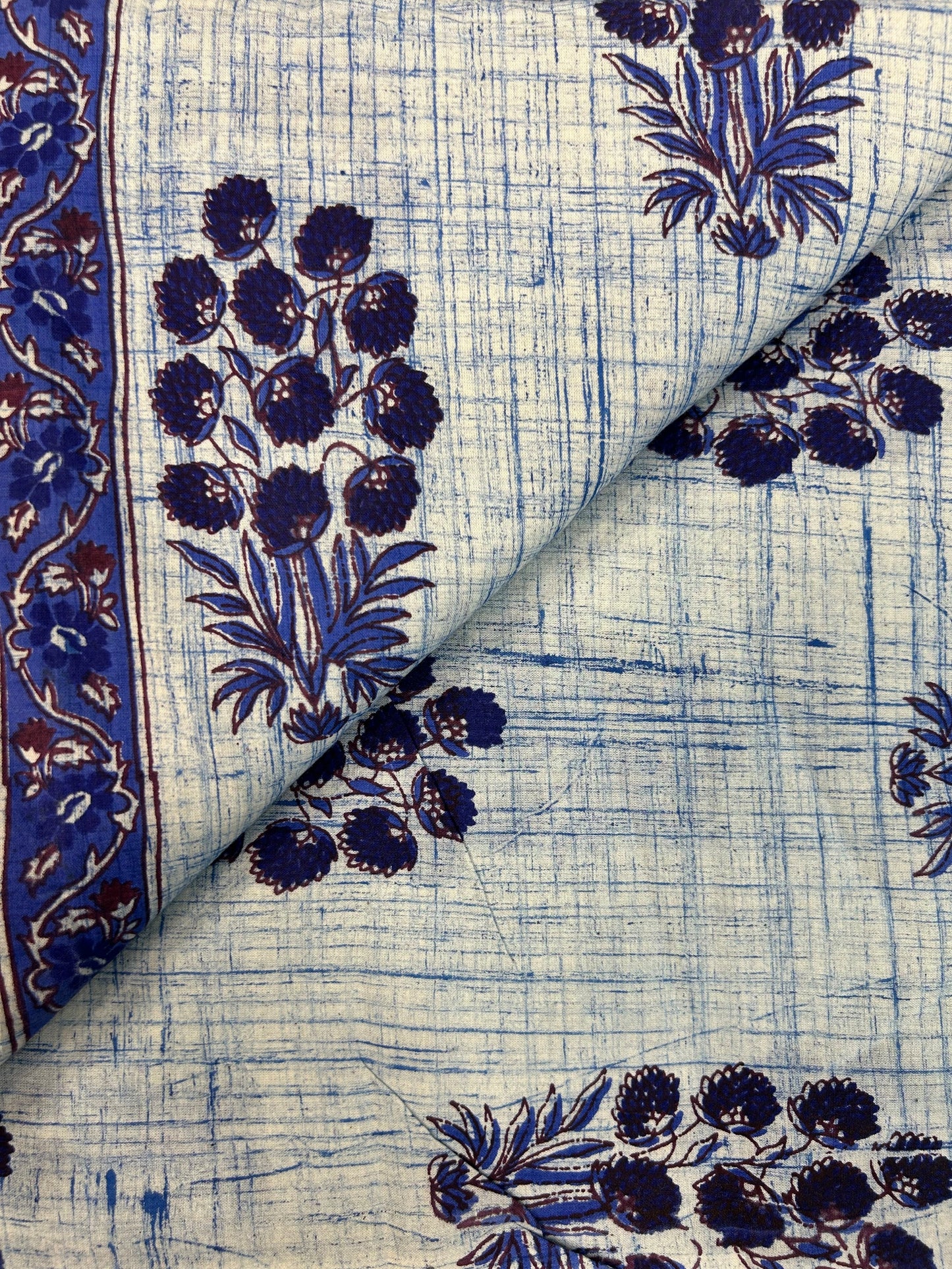 Brush Hand Block Printed fabric
