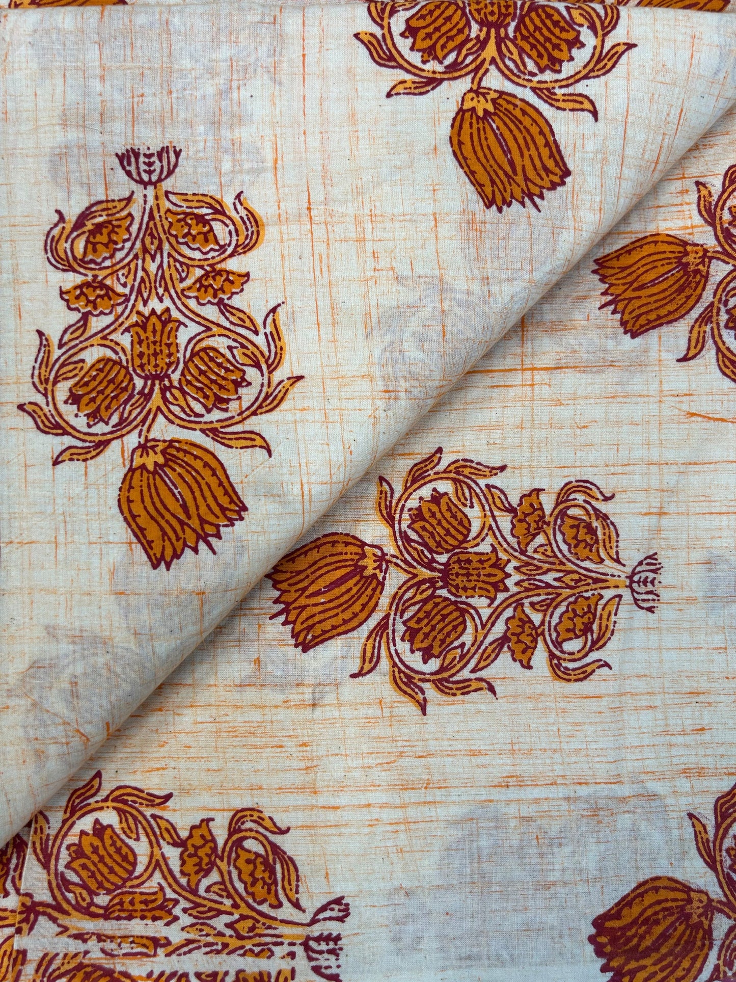 Brush Hand Block Printed fabric