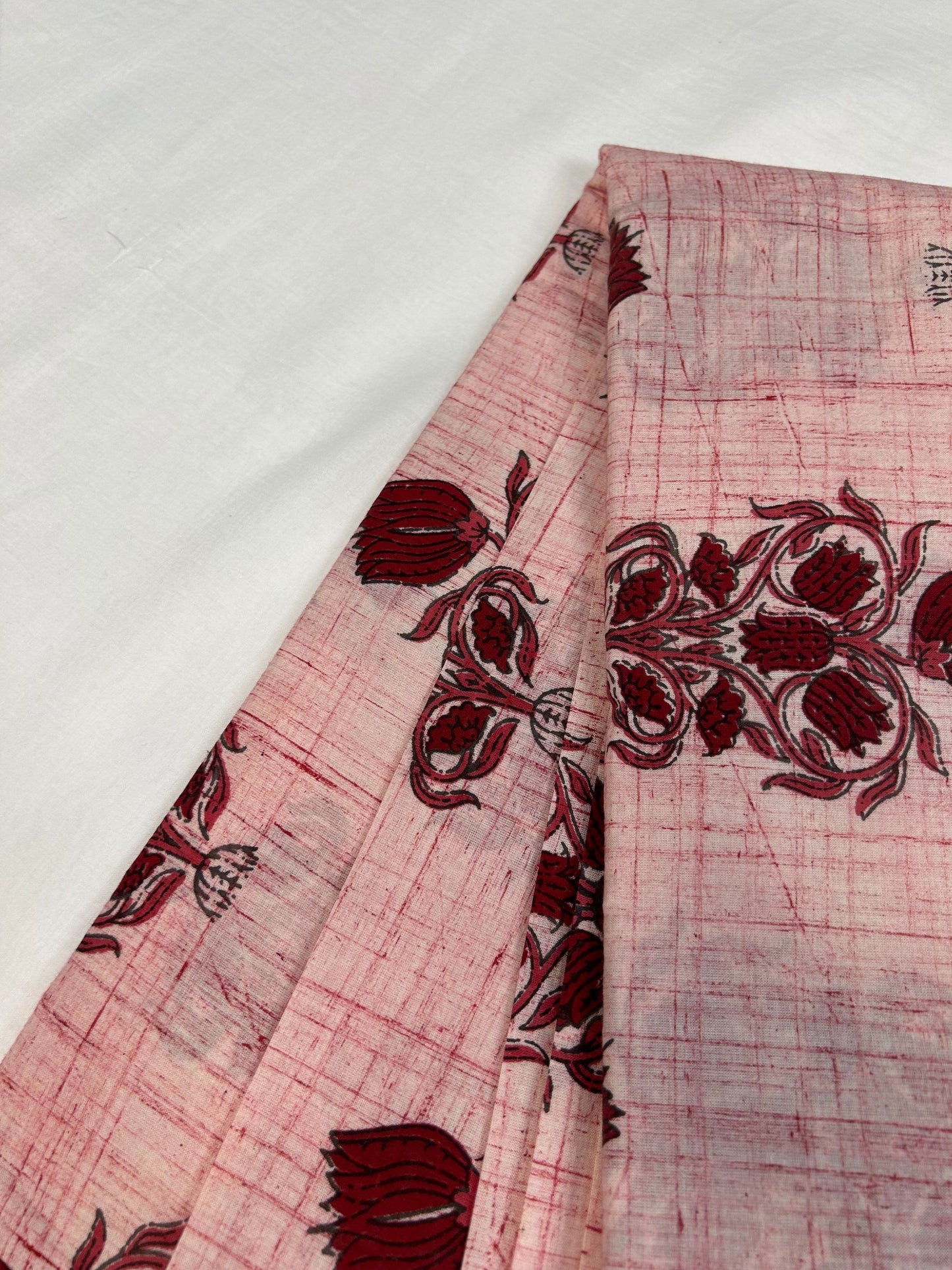 Brush Hand Block Printed fabric