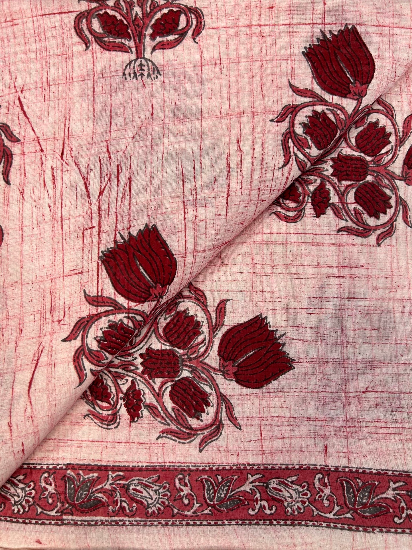 Brush Hand Block Printed fabric