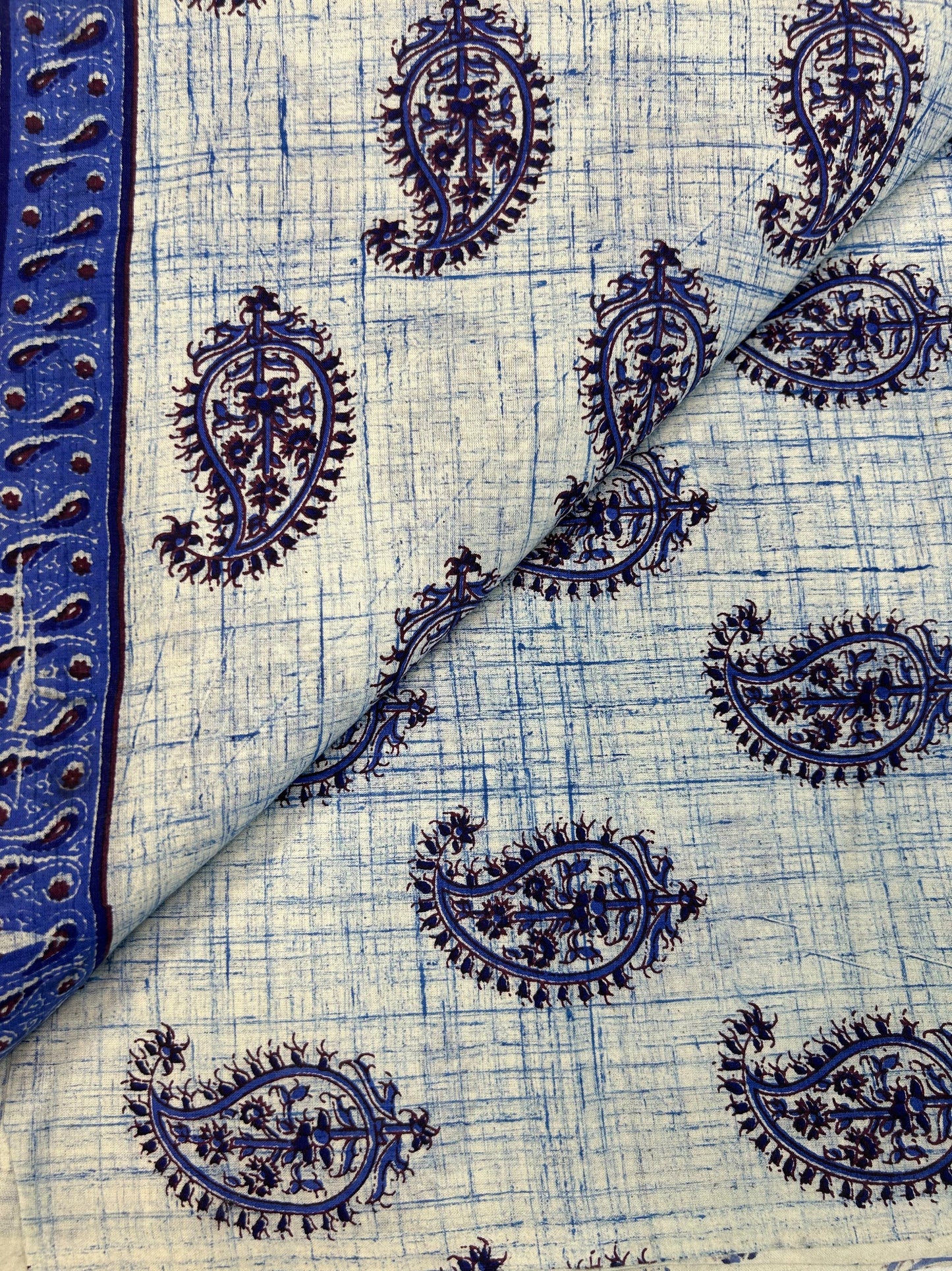 Brush Hand Block Printed fabric