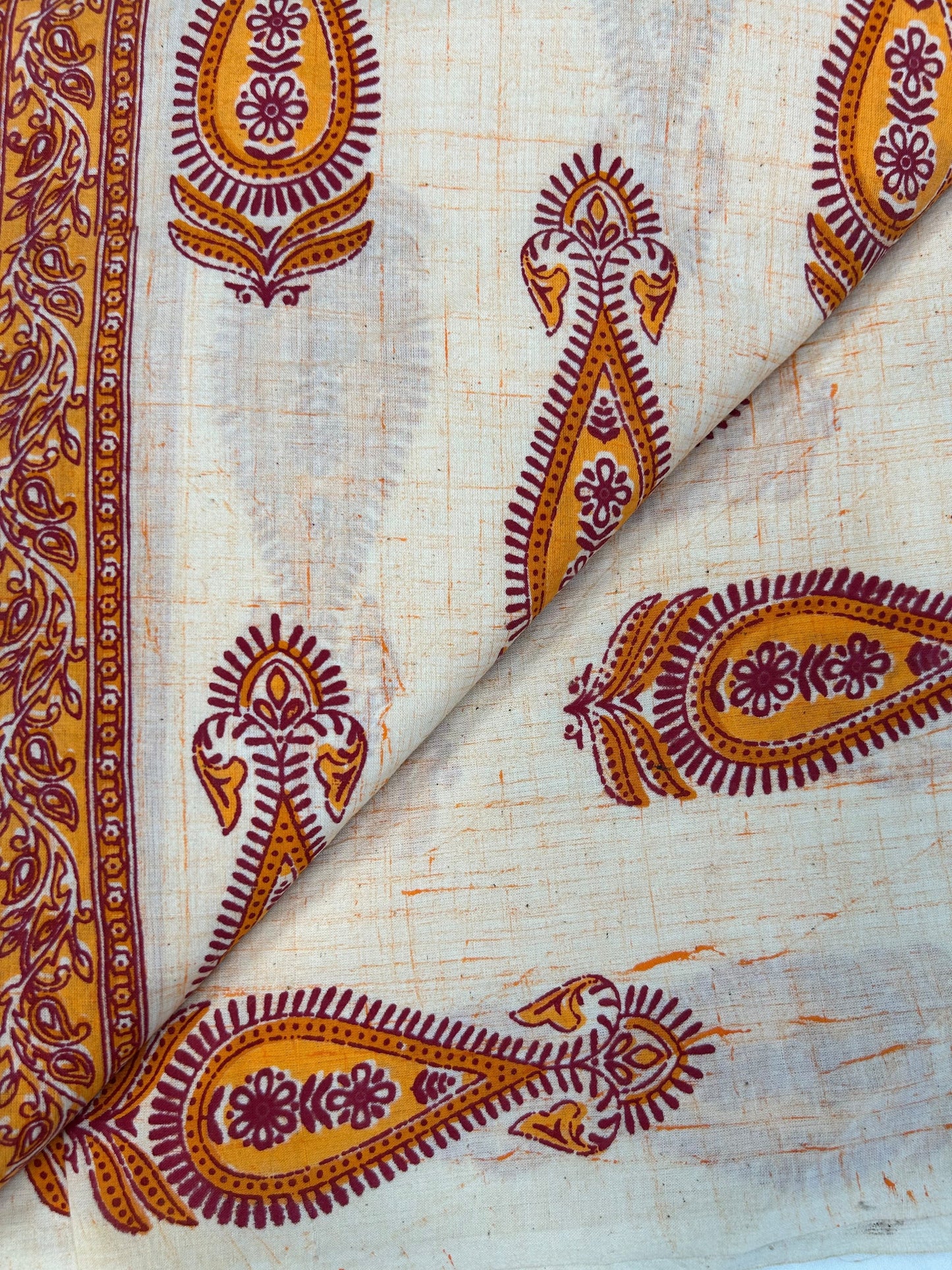 Brush Hand Block Printed fabric